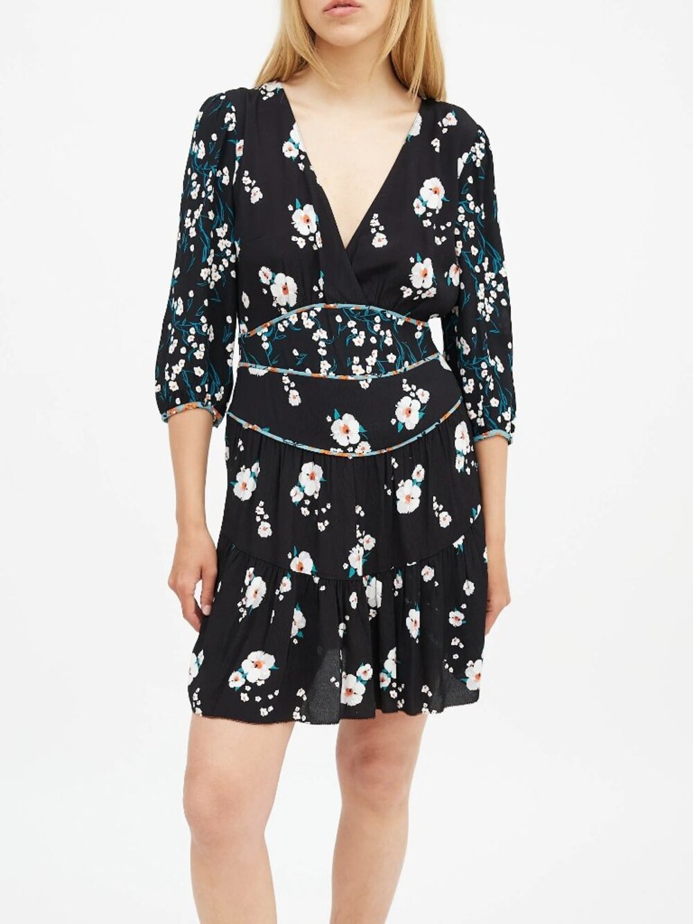 Ba&sh Belize Black Floral Mini Dress US 4